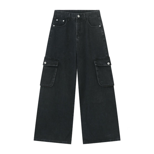 Design Sense Niche Jeans Baggy Straight Trousers