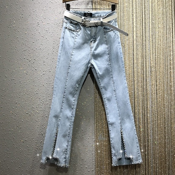 Split pencil jeans