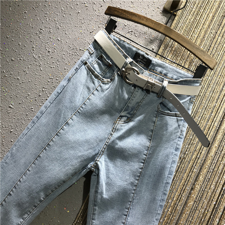 Split pencil jeans