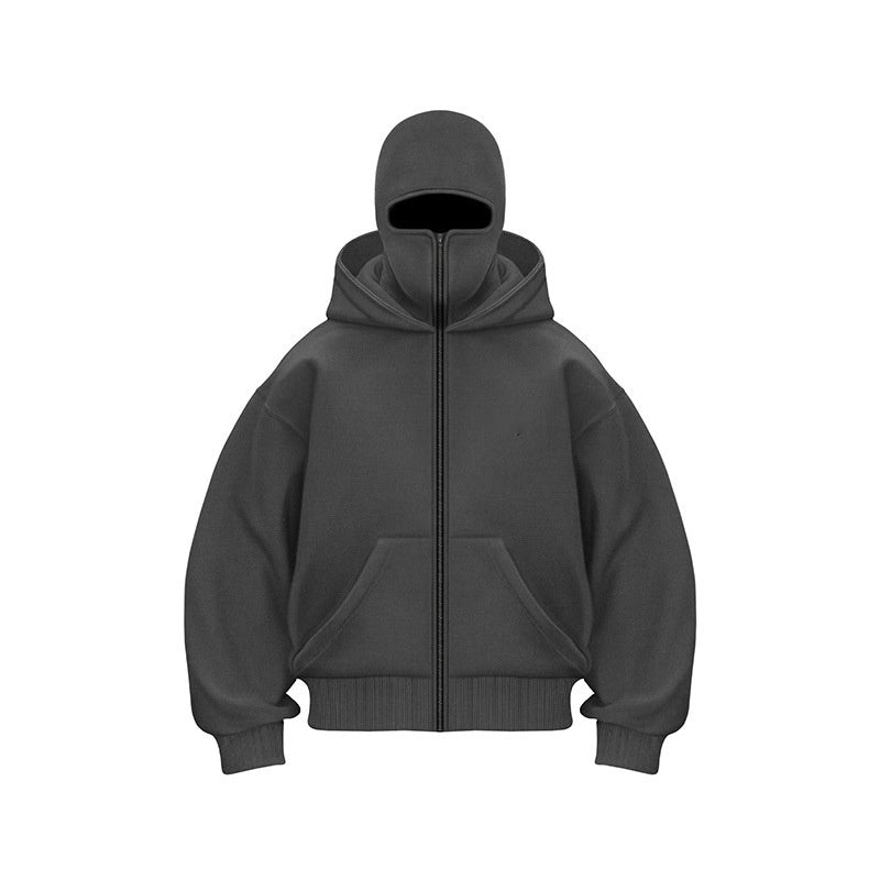 Fleece-lined Double Hood Unique Design Hooded Sweater