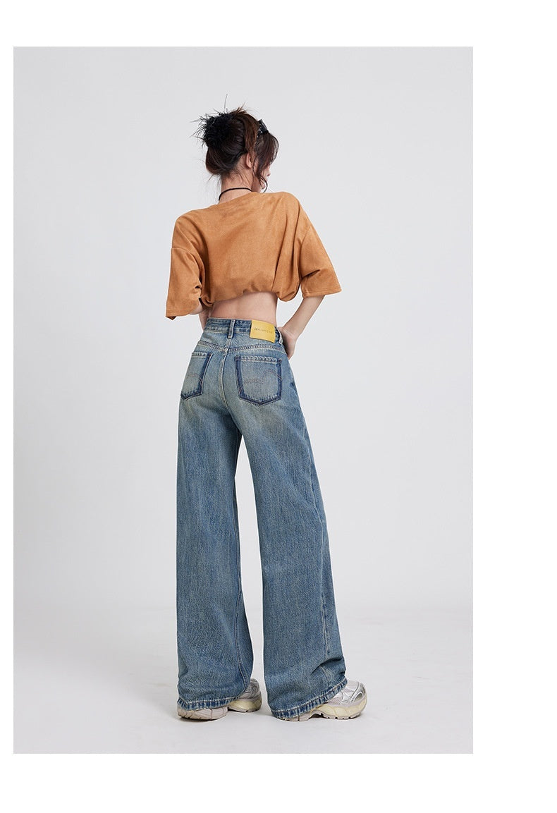 Wide Leg Jeans Women's High Waist Baggy Straight Trousers