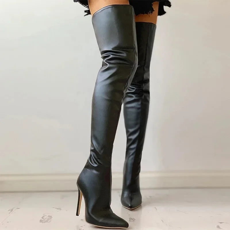 Women's Boots High Heel 11cm Over Knee Boots Large Size 34-43 Back Zipper Fashion Personality Boots