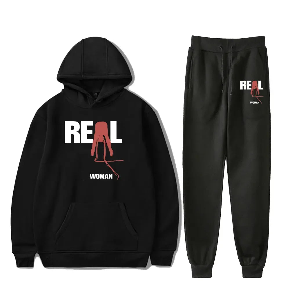 PartyNextDoor 4 Real Woman 2 Pieces Sets Tracksuit Men Hooded Sweatshirt+Pants Pullover Hoodie Casual Sportwear