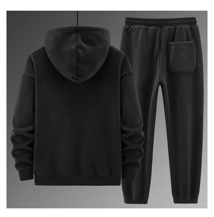 Winter Tracksuit Men Sets 2 Pieces Velvet Thick Men Sportswear Suit Outfits Zipper Coat+ Pants Joggers Sets Men Clothes Oversize