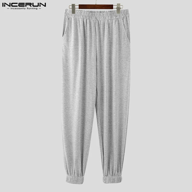 INCERUN 2024 American Style Sets Fashion Men's Sleeveless Sweatshirt Pants Casual Pile Neck Design Irregular Hem Two-piece Sets